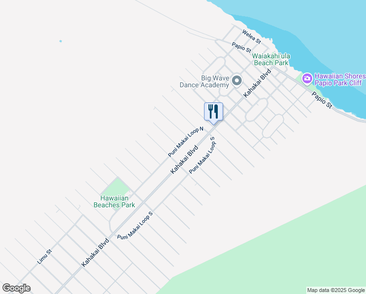map of restaurants, bars, coffee shops, grocery stores, and more near 15-2739 Niuhi Street in Pāhoa