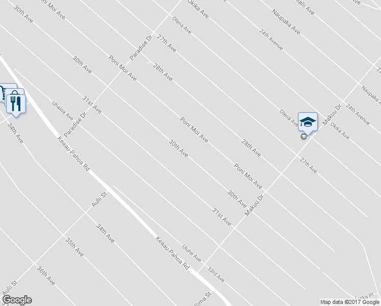 map of restaurants, bars, coffee shops, grocery stores, and more near 15-1871 30th Avenue in Keaau