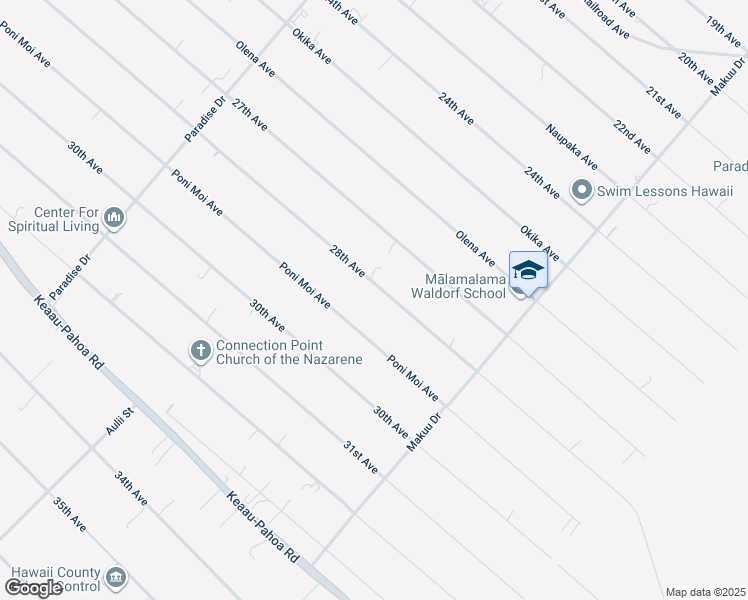 map of restaurants, bars, coffee shops, grocery stores, and more near 15-1898 28th Avenue in Keaau