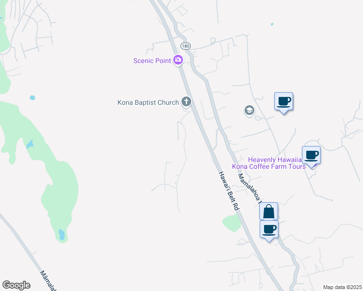map of restaurants, bars, coffee shops, grocery stores, and more near 78-7206 Puuloa Road in Kailua-Kona