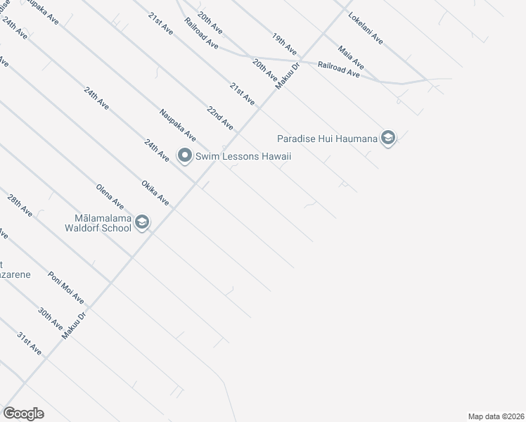 map of restaurants, bars, coffee shops, grocery stores, and more near 15-2024 23rd Avenue in Keaau
