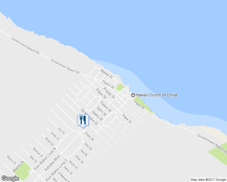 map of restaurants, bars, coffee shops, grocery stores, and more near 15-2741 Popaa Street in Pāhoa