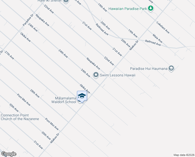map of restaurants, bars, coffee shops, grocery stores, and more near 15-1953 24th Avenue in Keaau