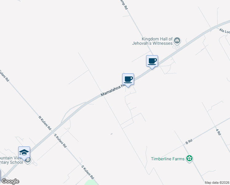 map of restaurants, bars, coffee shops, grocery stores, and more near 17-1017 Volcano Road in Mountain View