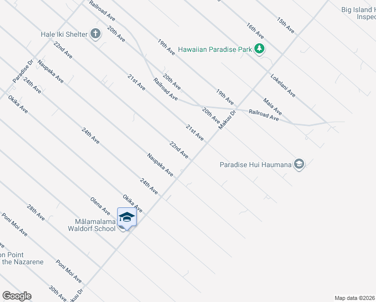 map of restaurants, bars, coffee shops, grocery stores, and more near 15-1952 21st Avenue in Keaau