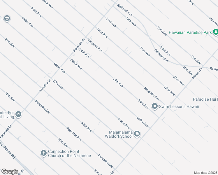 map of restaurants, bars, coffee shops, grocery stores, and more near 15-1851 25th Avenue in Keaau