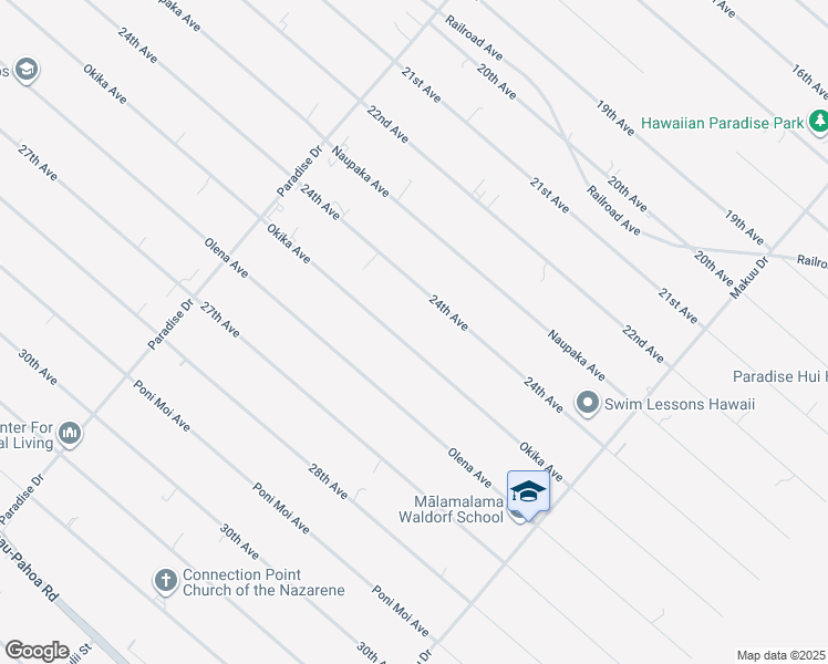 map of restaurants, bars, coffee shops, grocery stores, and more near 15-1851 25th Avenue in Keaau