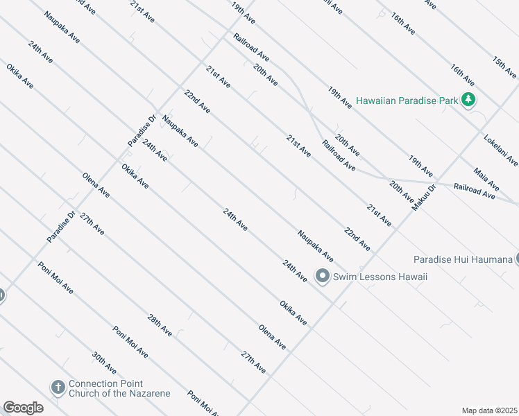 map of restaurants, bars, coffee shops, grocery stores, and more near 15-1868 23rd Avenue in Keaau