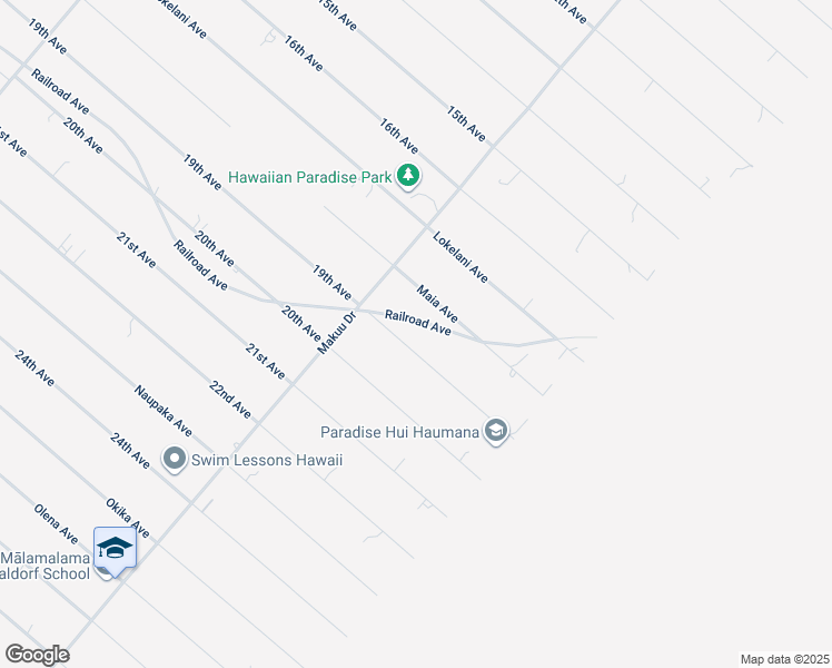 map of restaurants, bars, coffee shops, grocery stores, and more near 15-1999 19th Avenue in Keaau