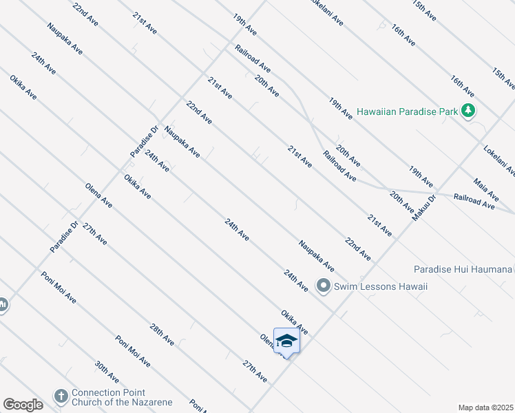 map of restaurants, bars, coffee shops, grocery stores, and more near 15-1868 23rd Avenue in Keaau
