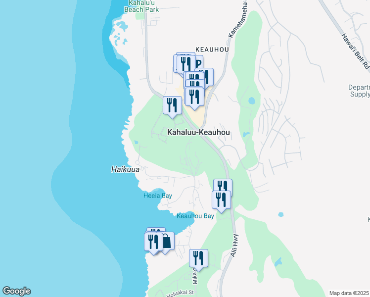 map of restaurants, bars, coffee shops, grocery stores, and more near 78-7054 Kamehameha III Road in Kailua-Kona