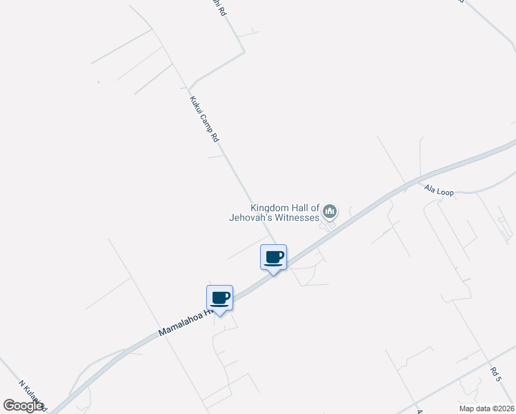 map of restaurants, bars, coffee shops, grocery stores, and more near 17-4058 Kukui Camp Road in Mountain View