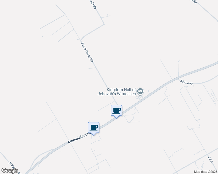 map of restaurants, bars, coffee shops, grocery stores, and more near 17-4058 Kukui Camp Road in Mountain View