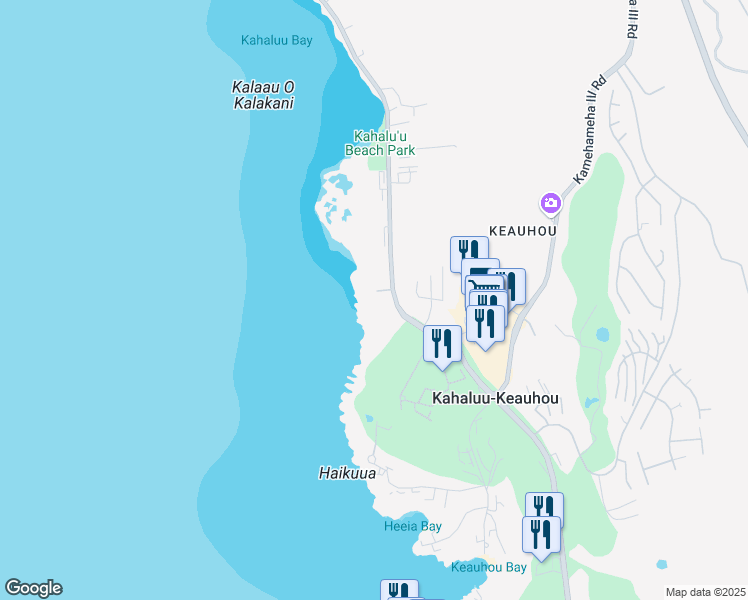 map of restaurants, bars, coffee shops, grocery stores, and more near 78-6800 Alii Drive in Kailua-Kona