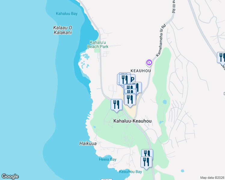map of restaurants, bars, coffee shops, grocery stores, and more near 78-6833 Ali‘i Drive in Kailua-Kona