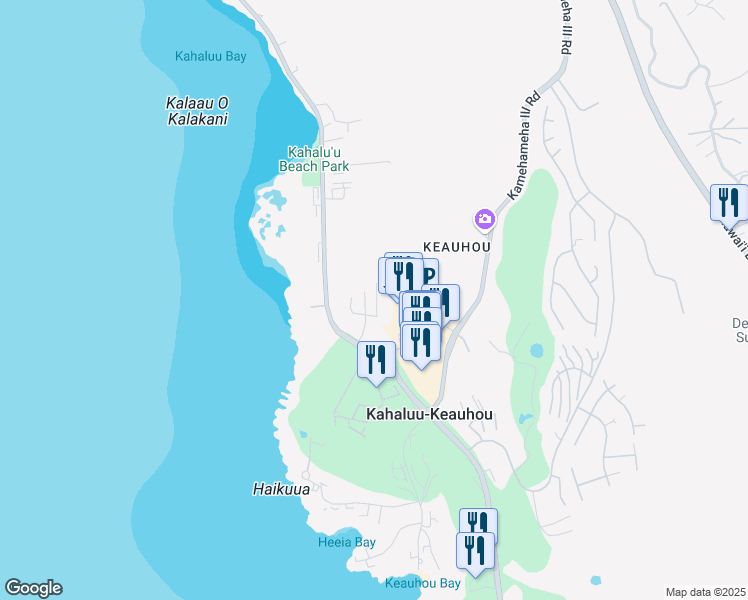 map of restaurants, bars, coffee shops, grocery stores, and more near 78-6833 Alii Drive in Kailua-Kona