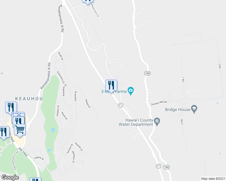 map of restaurants, bars, coffee shops, grocery stores, and more near 786982 A Walua Road in Kailua-Kona