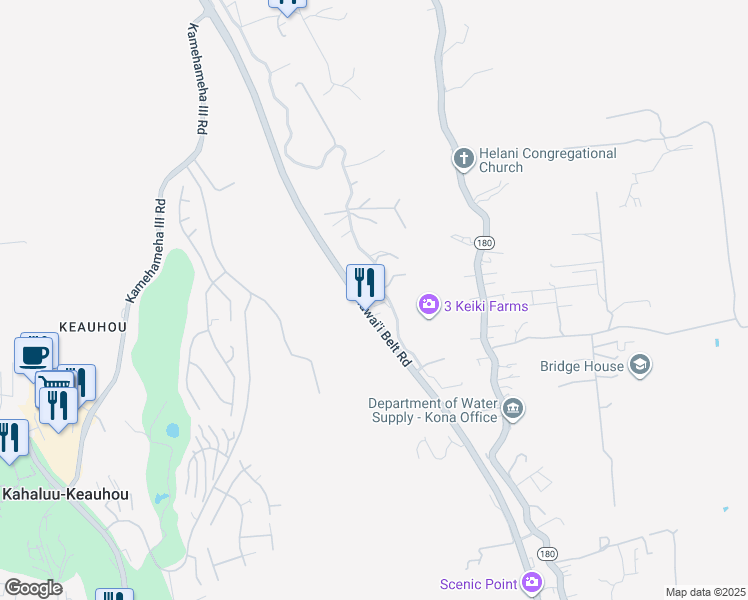 map of restaurants, bars, coffee shops, grocery stores, and more near 786982 A Walua Road in Kailua-Kona