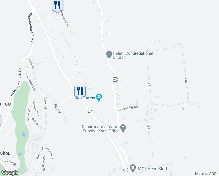 map of restaurants, bars, coffee shops, grocery stores, and more near 78-6618 Mamalahoa Highway in Holualoa