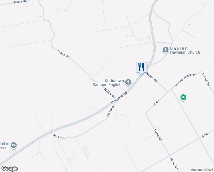 map of restaurants, bars, coffee shops, grocery stores, and more near 17-677 North ÁLA Road in Keaau