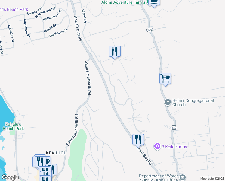map of restaurants, bars, coffee shops, grocery stores, and more near 78-6826 Walua Road in Kailua-Kona