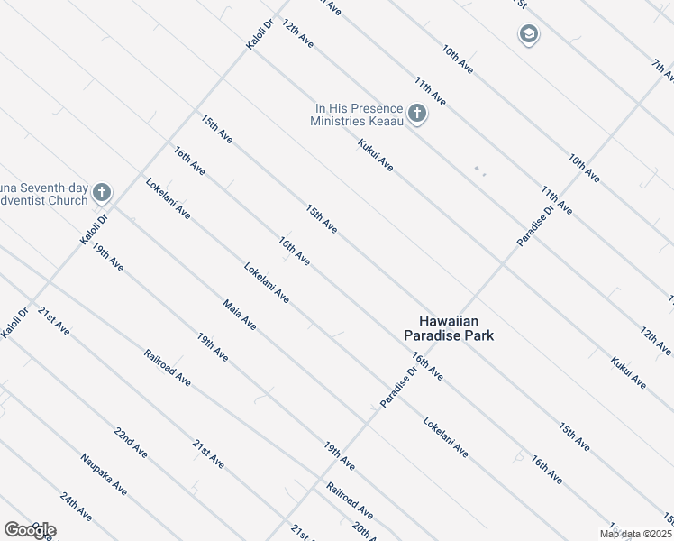 map of restaurants, bars, coffee shops, grocery stores, and more near 15-1671 16th Avenue in Keaau