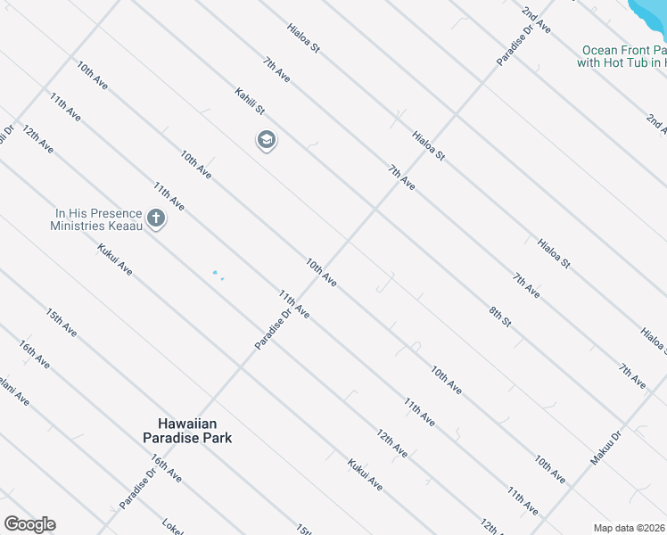 map of restaurants, bars, coffee shops, grocery stores, and more near 15-1274 Paradise Drive in Keaau
