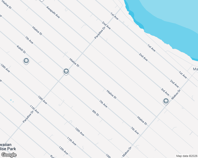 map of restaurants, bars, coffee shops, grocery stores, and more near 15-1825 Hialoa Street in Keaau