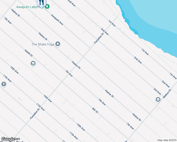 map of restaurants, bars, coffee shops, grocery stores, and more near 15-1782 Hialoa Street in Keaau