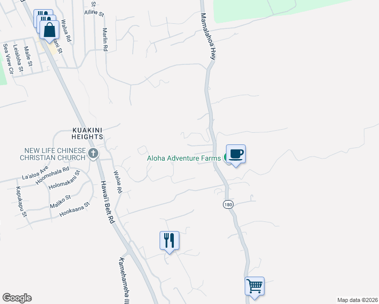 map of restaurants, bars, coffee shops, grocery stores, and more near 77-6280 Mamalahoa Highway in Holualoa