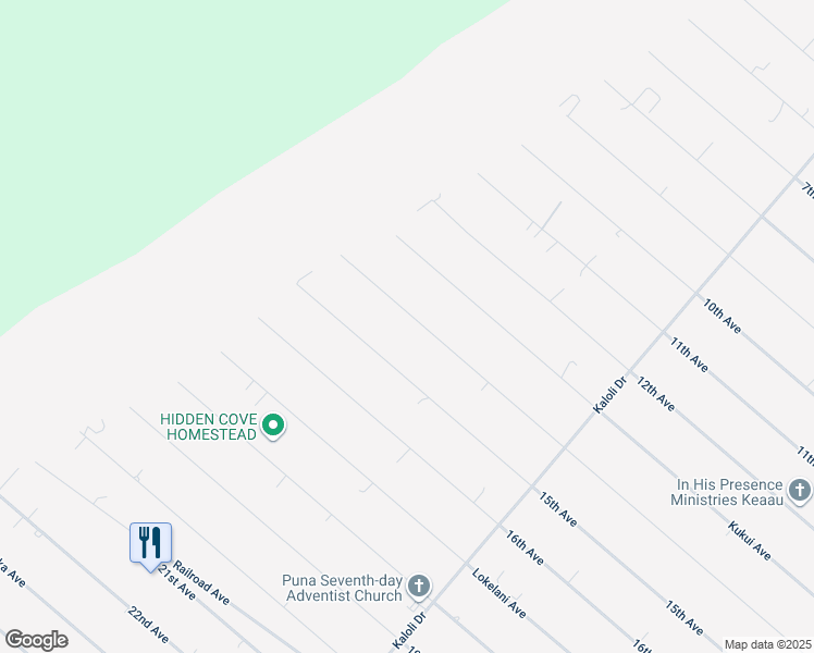 map of restaurants, bars, coffee shops, grocery stores, and more near 15-1422 14th Avenue in Keaau
