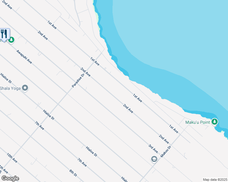 map of restaurants, bars, coffee shops, grocery stores, and more near 15-1813 2nd Avenue in Keaau