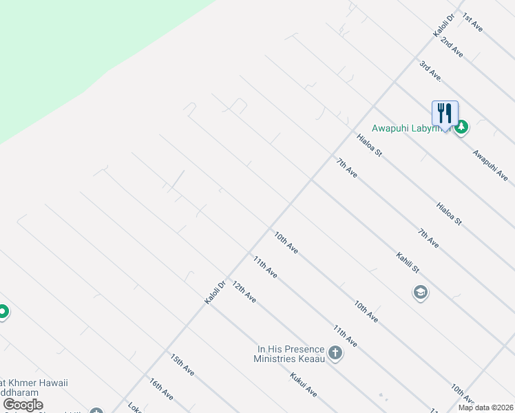 map of restaurants, bars, coffee shops, grocery stores, and more near 15-1499 10th Avenue in Keaau