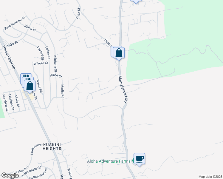 map of restaurants, bars, coffee shops, grocery stores, and more near 776128 B Mamalahoa Highway in Holualoa