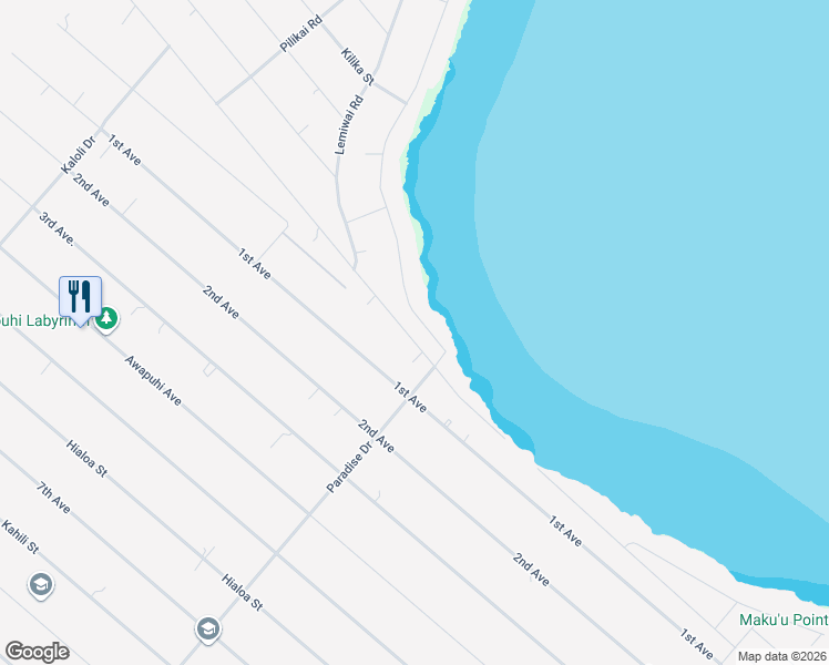 map of restaurants, bars, coffee shops, grocery stores, and more near 15-1700 Beach Road in Keaau