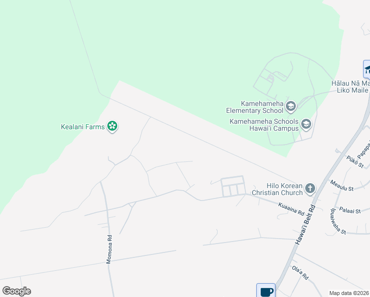 map of restaurants, bars, coffee shops, grocery stores, and more near North Road in Keaau