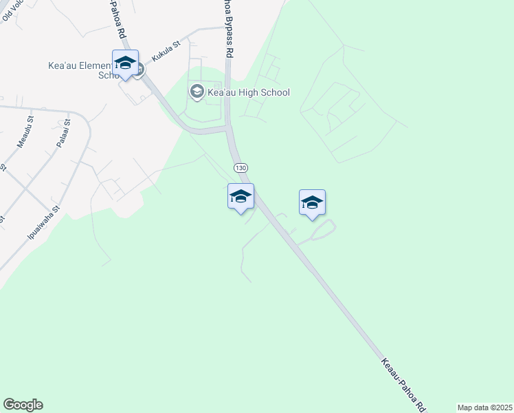 map of restaurants, bars, coffee shops, grocery stores, and more near 16 Opukahaia Street in Keaau