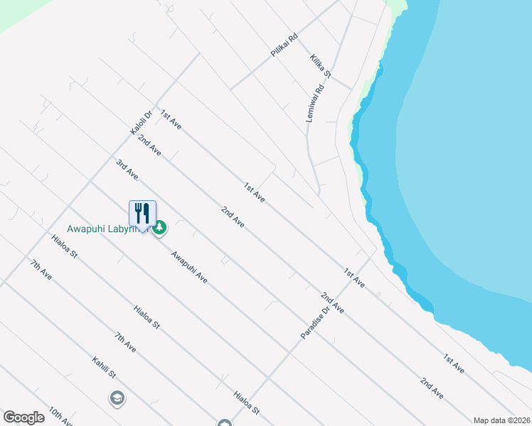 map of restaurants, bars, coffee shops, grocery stores, and more near 15-1666 1st Avenue in Keaau