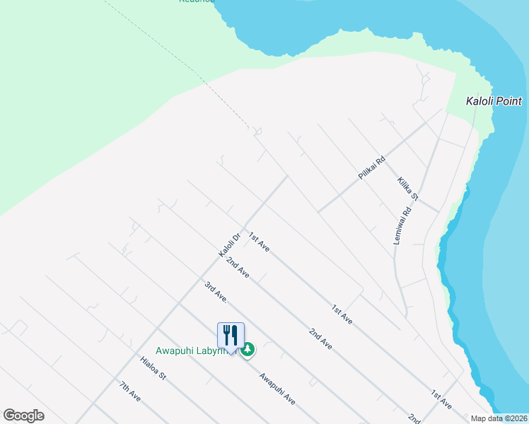 map of restaurants, bars, coffee shops, grocery stores, and more near 15-1536 Loke Road in Keaau