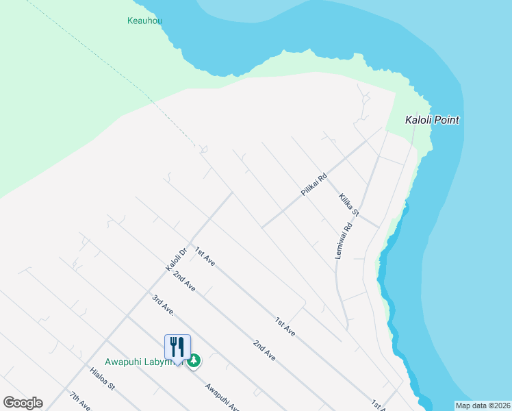 map of restaurants, bars, coffee shops, grocery stores, and more near 15-1515 Beach Road in Keaau