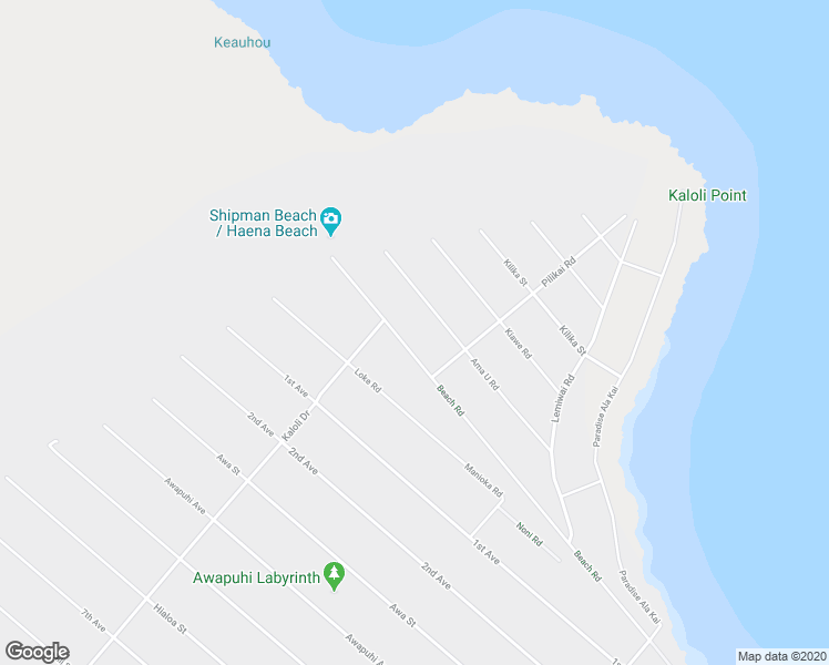 map of restaurants, bars, coffee shops, grocery stores, and more near 15-1515 Beach Road in Keaau