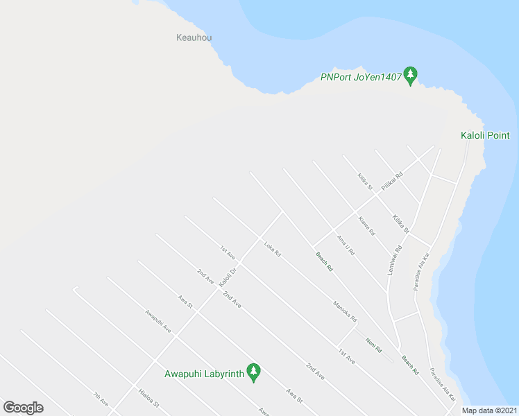 map of restaurants, bars, coffee shops, grocery stores, and more near 15-1480 Beach Road in Keaau