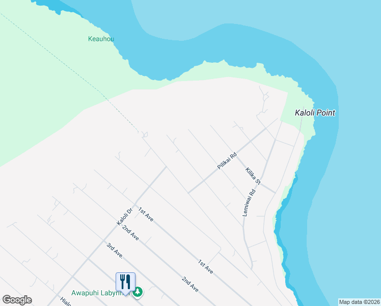 map of restaurants, bars, coffee shops, grocery stores, and more near 15-1039 Ama U Road in Keaau
