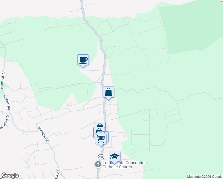 map of restaurants, bars, coffee shops, grocery stores, and more near 75-5799 Mamalahoa Highway in Holualoa