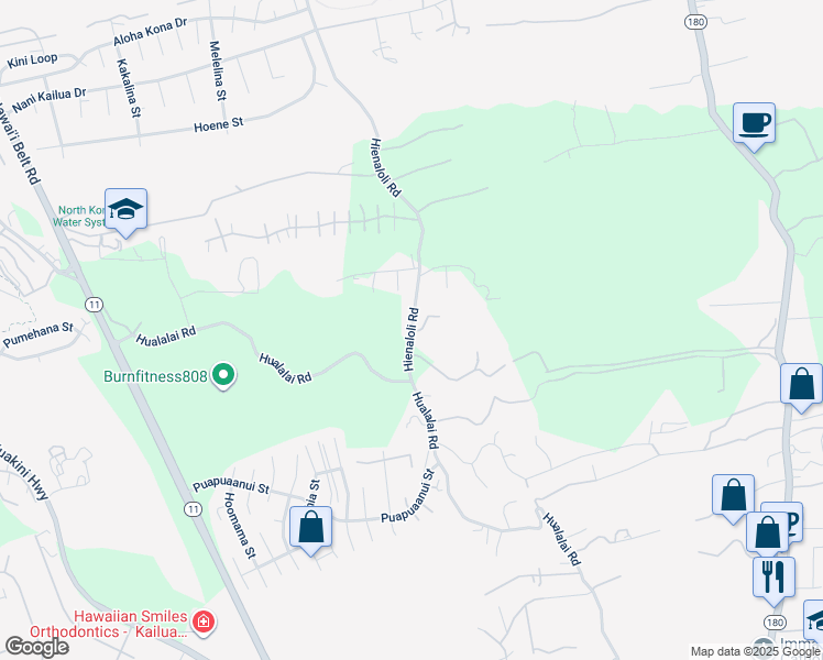 map of restaurants, bars, coffee shops, grocery stores, and more near 75 Hienaloli Road in Kailua-Kona