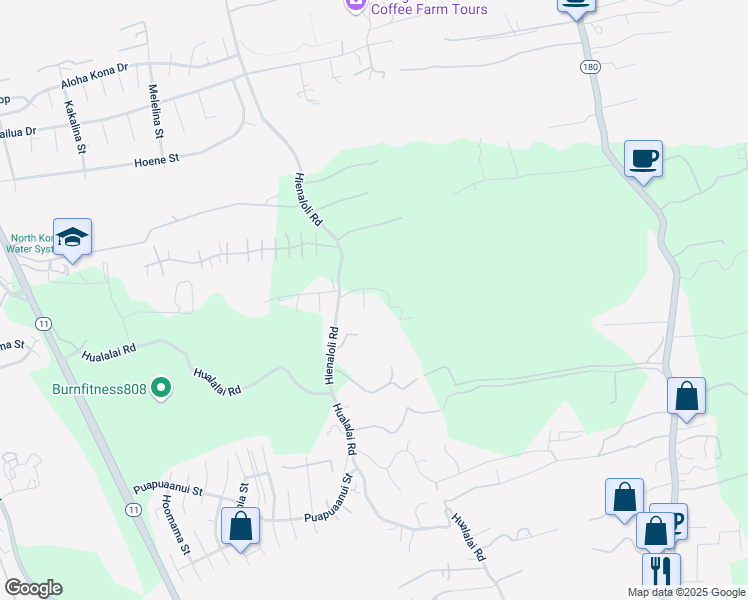 map of restaurants, bars, coffee shops, grocery stores, and more near 75-664 Makalauna Place in Kailua-Kona