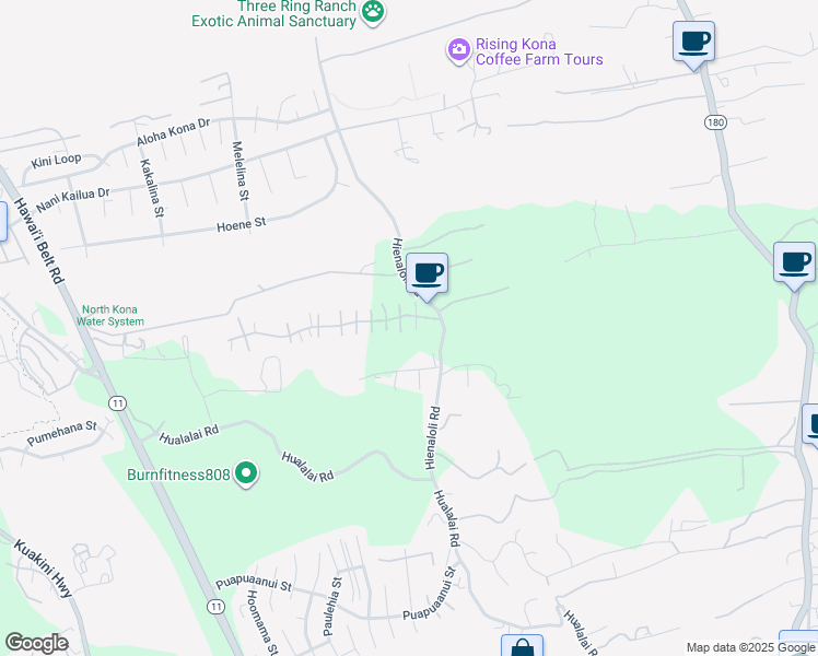 map of restaurants, bars, coffee shops, grocery stores, and more near 75-420 Pia Place in Kailua-Kona