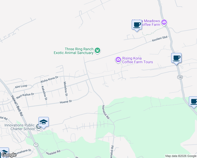 map of restaurants, bars, coffee shops, grocery stores, and more near 75-464 Nani Kailua Drive in Kailua-Kona