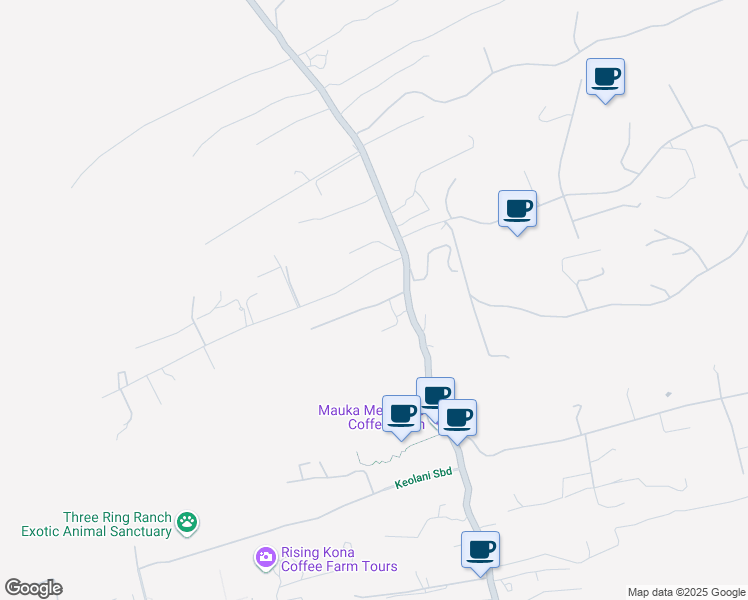 map of restaurants, bars, coffee shops, grocery stores, and more near 75-5388C Mamalahoa Highway in Holualoa