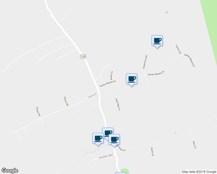 map of restaurants, bars, coffee shops, grocery stores, and more near 75-1028 Keopu Mauka Drive in Holualoa